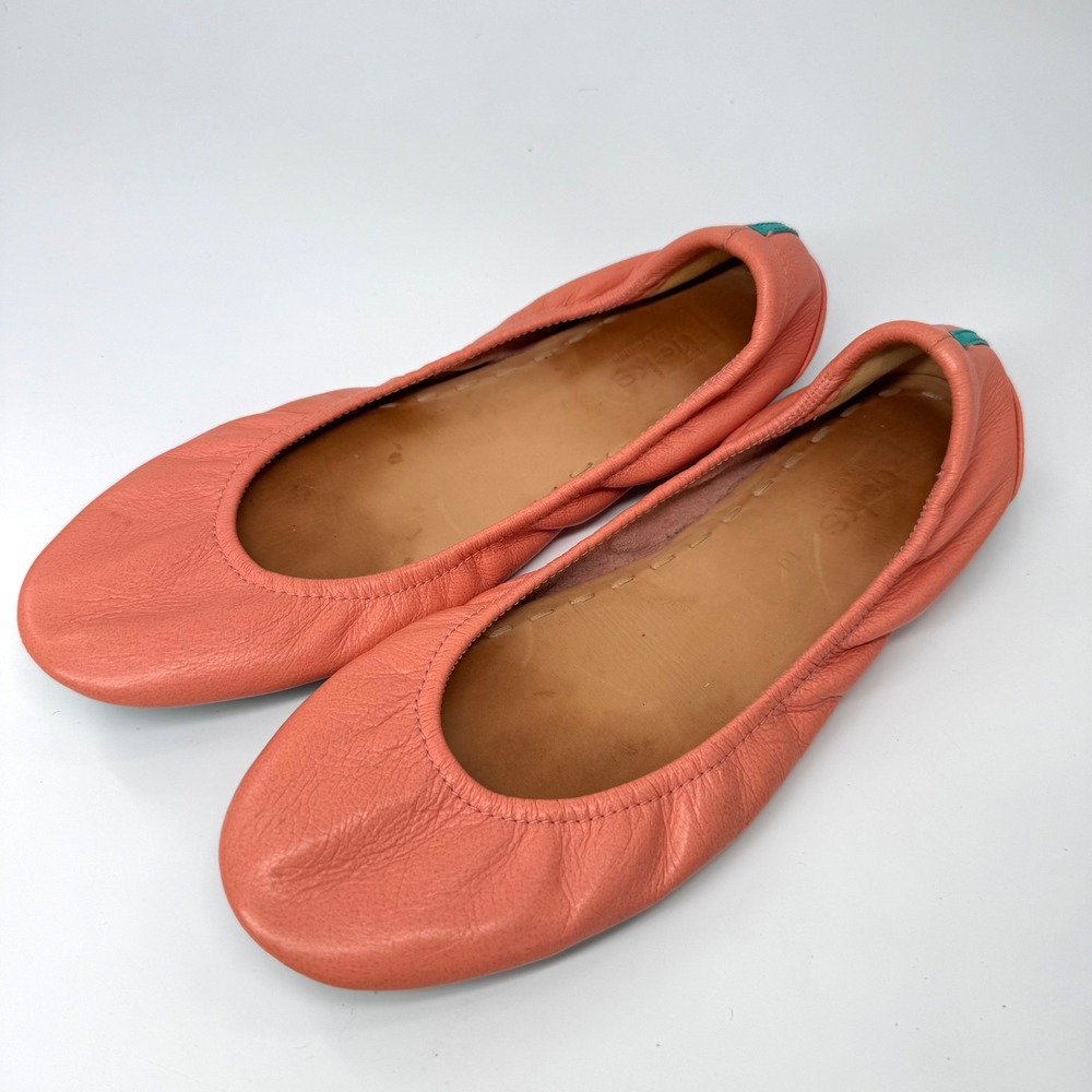 Tieks Ballet Flats Womens 10 Coral Pink Good Foldable Leather Split Sole Shoes